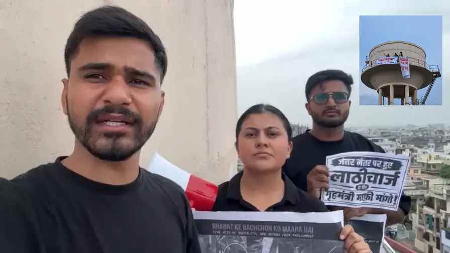 छात्रसंघ चुनाव की मांग को लेकर पानी की टंकी पर चढ़े NSUI के छात्र, जयपुर के गांधी नगर में भारी हाई-वोल्टेज ड्रामा!  