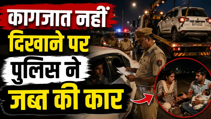 कागजात नहीं दिखाने पर पुलिस ने जब्त की कार, 3 माह के मासूम संग परिवार को सड़क पर छोड़ने का आरोप