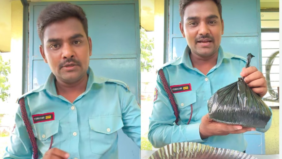 करेले की भुजिया, दाल-चावल और पापड़... ₹10 में भरपेट खाना! सिक्योरिटी गार्ड ने दिखाया अपनी कंपनी का लंच, वीडियो देख लोग हैरान