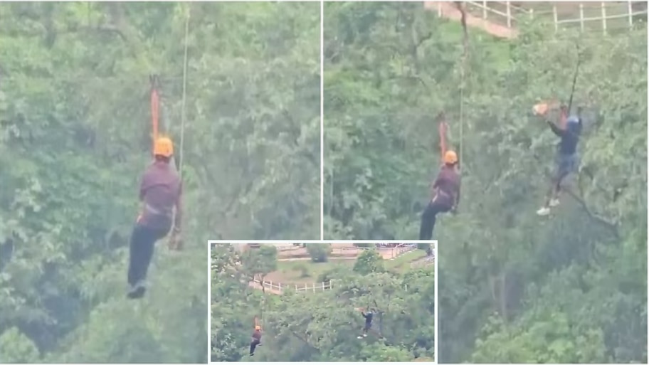 3,500 फीट गहरी खाई के ऊपर अटकी रही टूरिस्ट की जान: घंटों जिंदगी और मौत से लड़ता रहा जंग, खौफनाक Video आया सामने