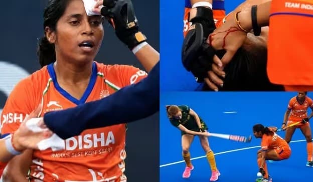 मैदान पर मची चीख-पुकार: भारत की ऐतिहासिक जीत के जश्न के बीच खिलाड़ी के सिर पर लगी स्टिक, खून से हुआ लथपथ