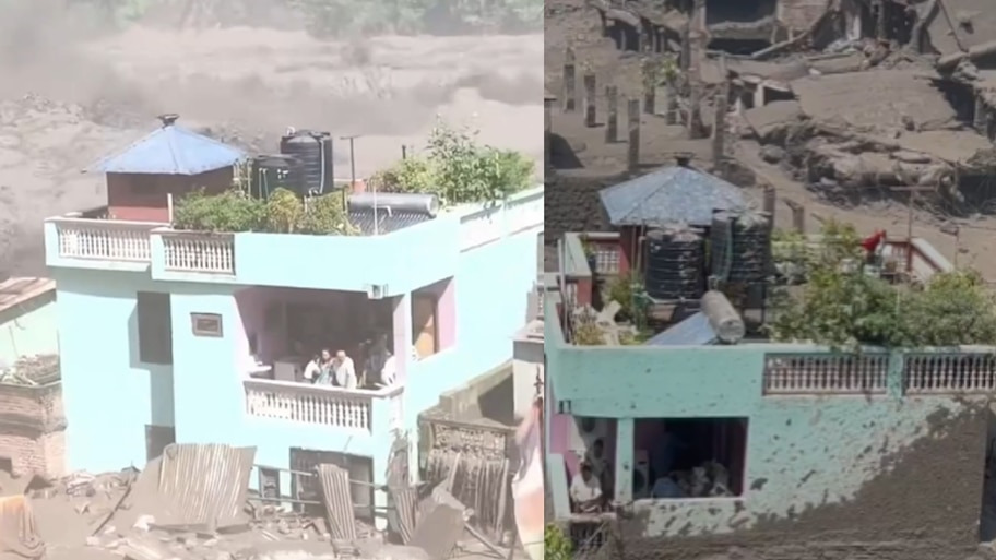 चारों तरफ मलबा, नीचे तेज बहता पानी... नेपाल बाढ़ में मकान की बालकनी में फंसे लोग