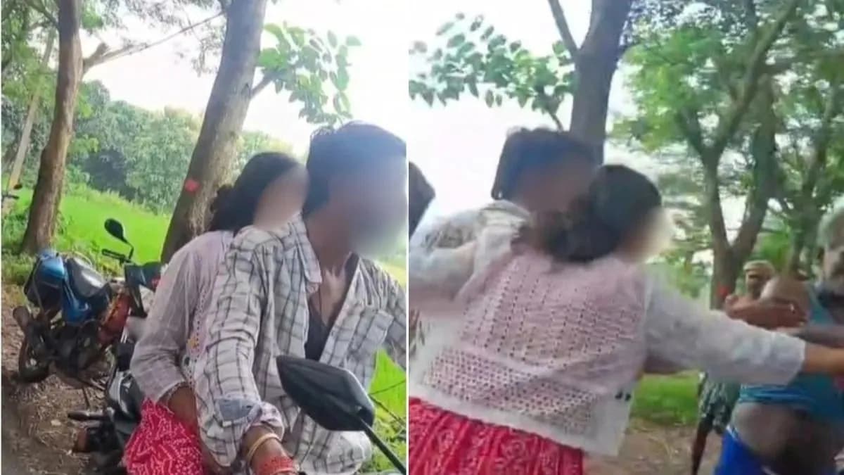 बाइक रोककर युवक-युवती से मारपीट, हाथ जोड़ती रही युवती; VIDEO वायरल