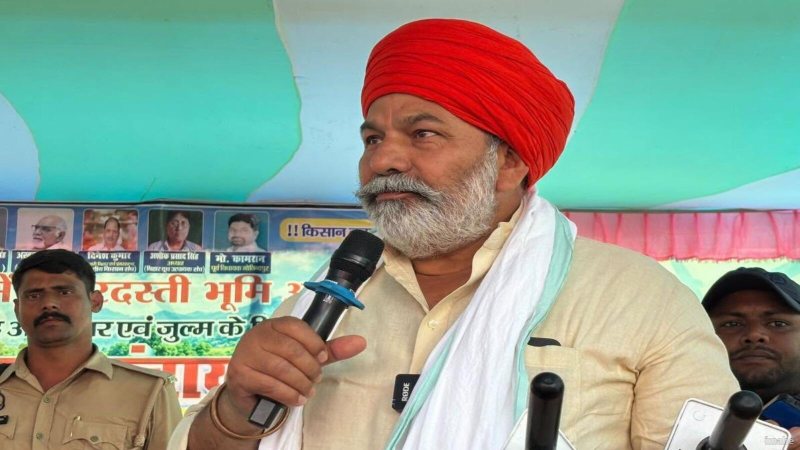 बिहार के किसानों को बैकअप देने पहुंचे राकेश टिकैत