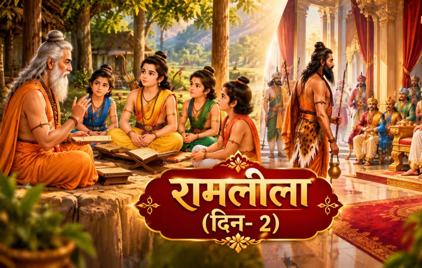 प्रभु श्रीराम और उनके भाइयों का बचपन, राजदरबार में महर्षि विश्वामित्र का आगमन